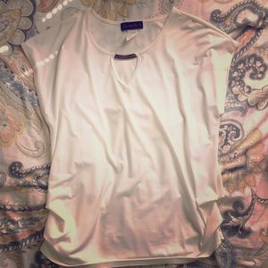 White shirt with gold accent